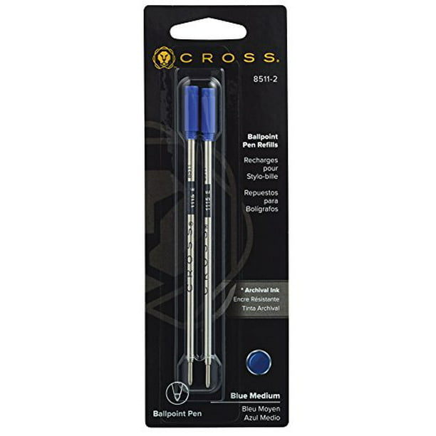 Cross Refills for Ballpoint Pens Medium Blue Ink 2/Pack 85112 